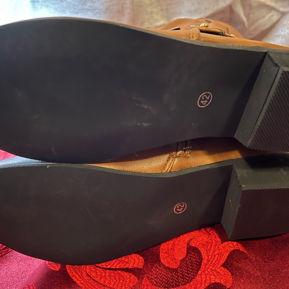 Vintage Brown Leather Fashion Boots Made In Brazil Size 42 With heels new - Picture 3 of 5